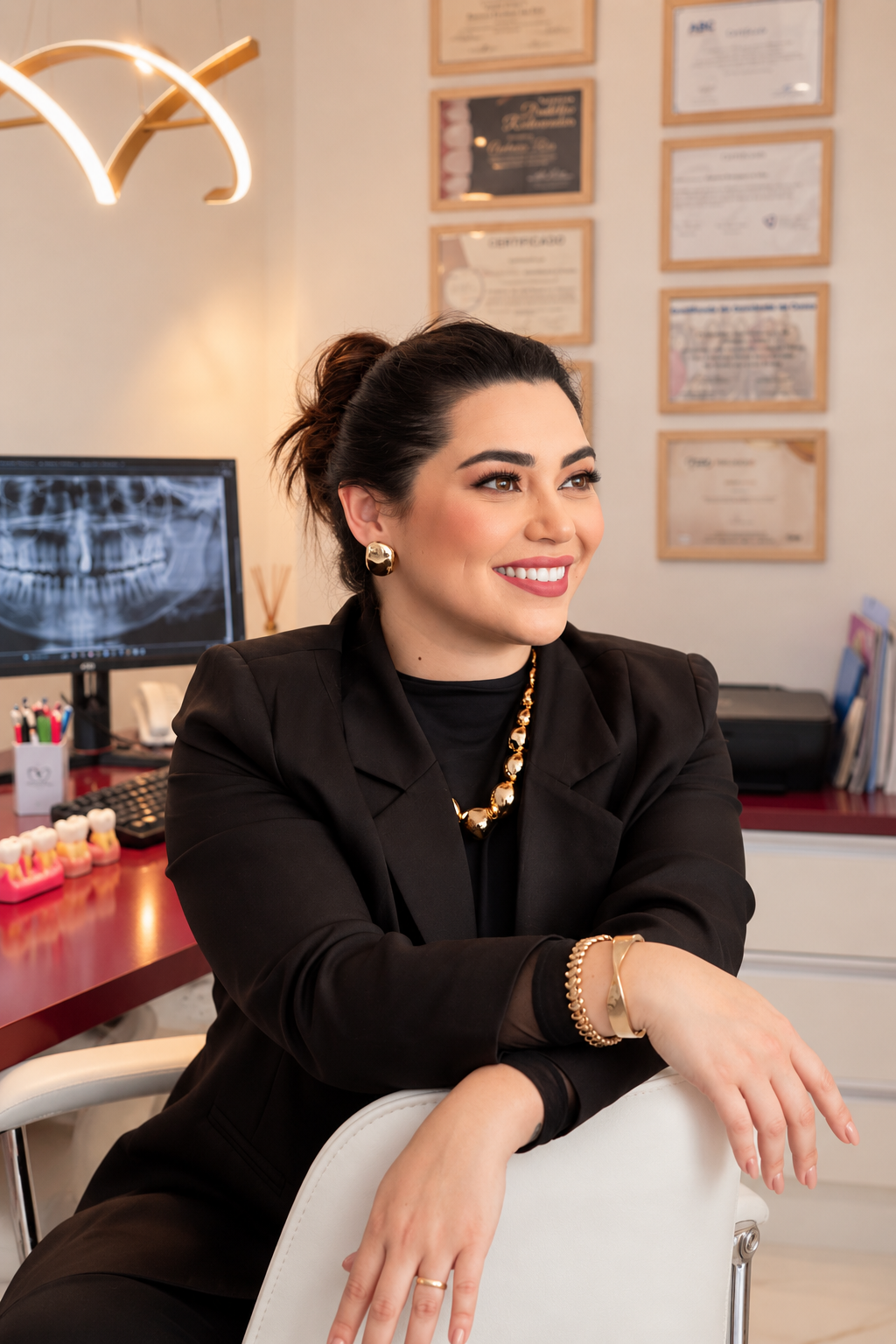 Dra. Andressa Reis no consultório odontológico