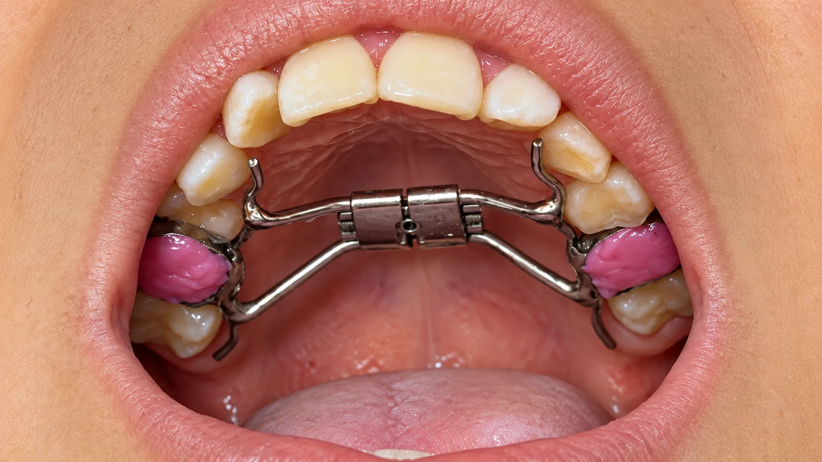 Detalhe de atendimento odontológico realizado no consultório