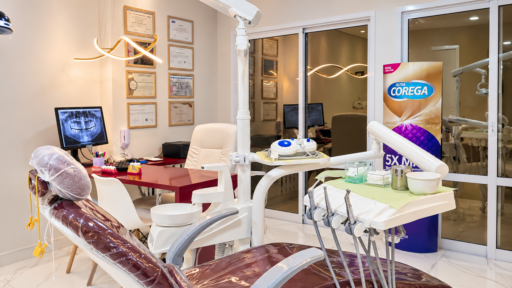 Ambiente interno do consultório odontológico