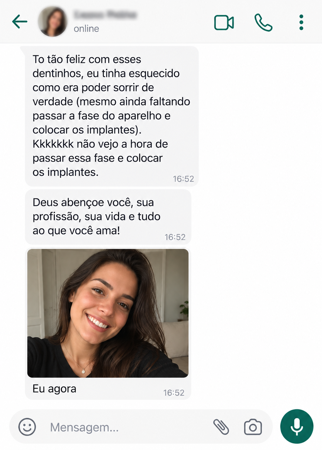 Print de feedback enviado por paciente