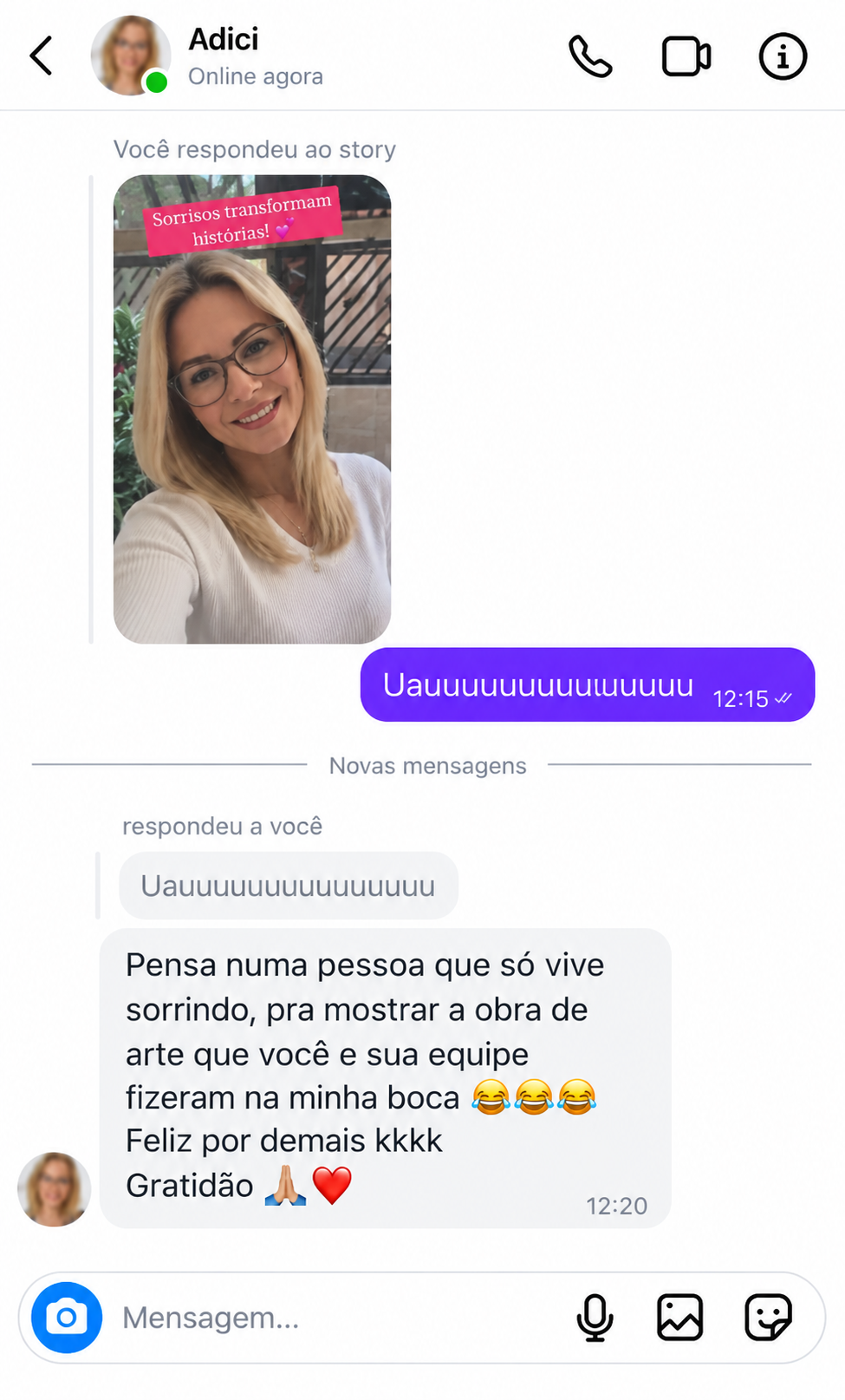 Print de feedback enviado por paciente