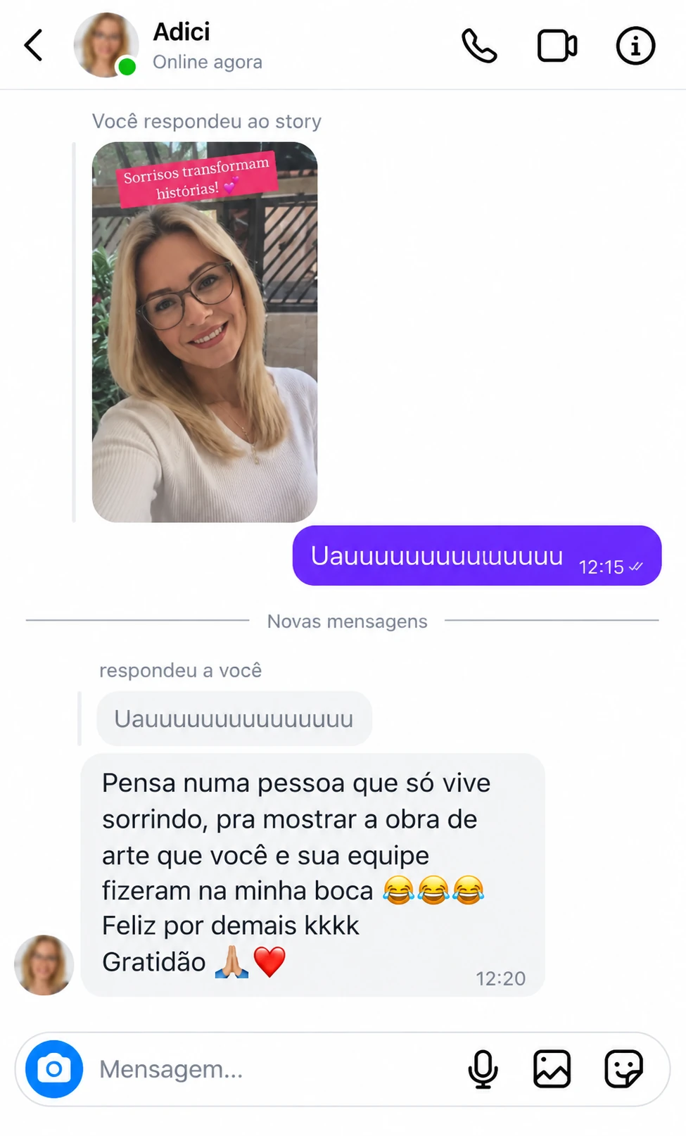 Print de feedback enviado por paciente